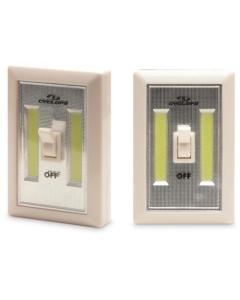 Cyclops Light Switch 180 Lumens 3 AAA Batteries 3 Mounting Options On/Off Switch Ivory 2 pack