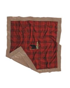 Carstens Red Plaid Bear Blanket - 34" x 34" - Red Plaid Bear