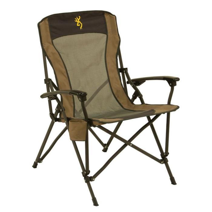 Browning Camping Fireside Chair Gold Buckmark - Khaki/Coal/Gold
