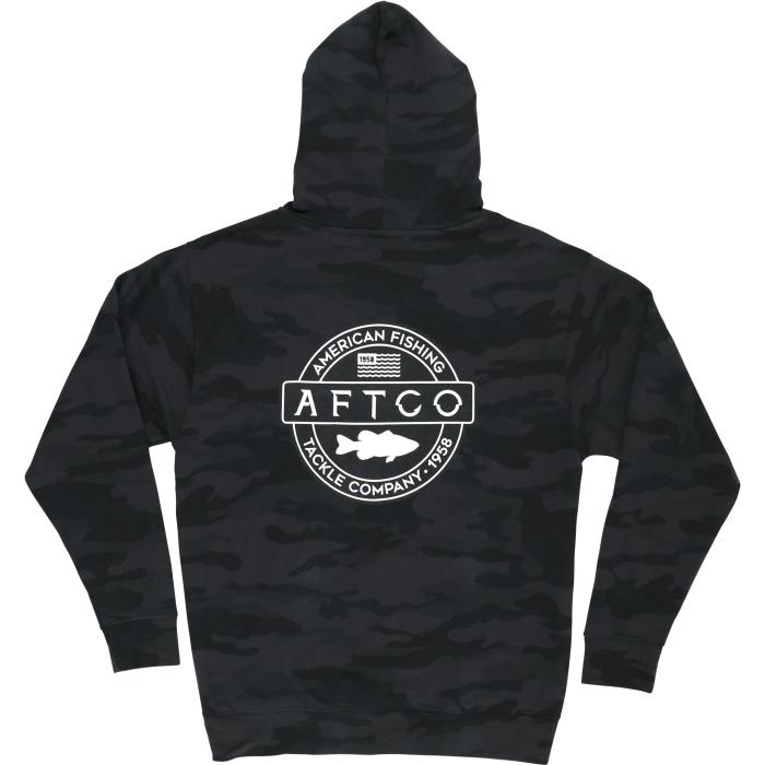 AFTCO Bass Patch Pullover Hoodie Forest Camo / Large